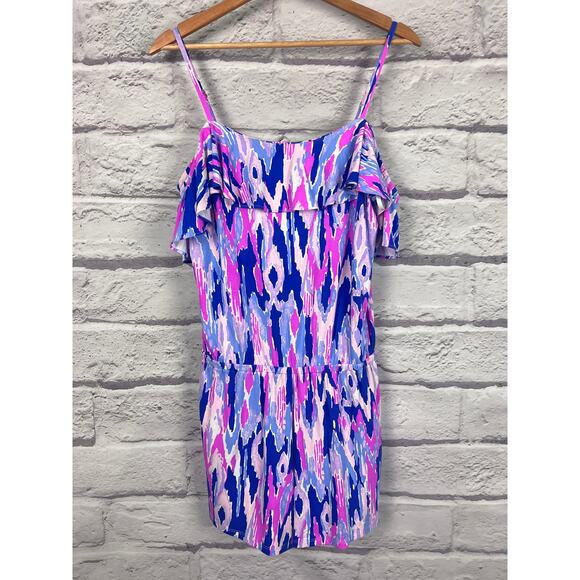 Lilly Pulitzer Women’s M Amethyst Klea Cold Shoulder Romper Boho Resort Tropical - Picture 3 of 11